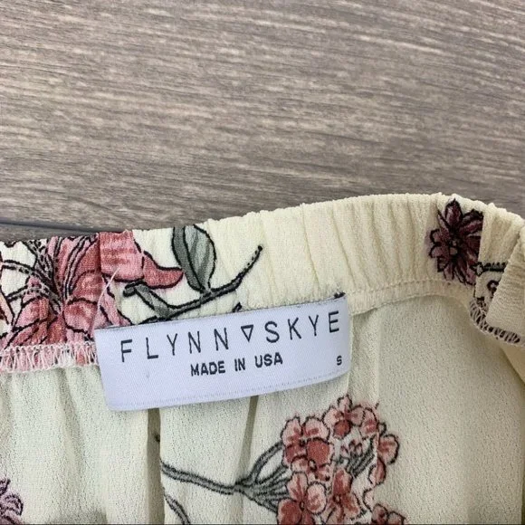 Flynn Skye Floral Bardot Maxi Dress Cream Size Small - Picture 7 of 15